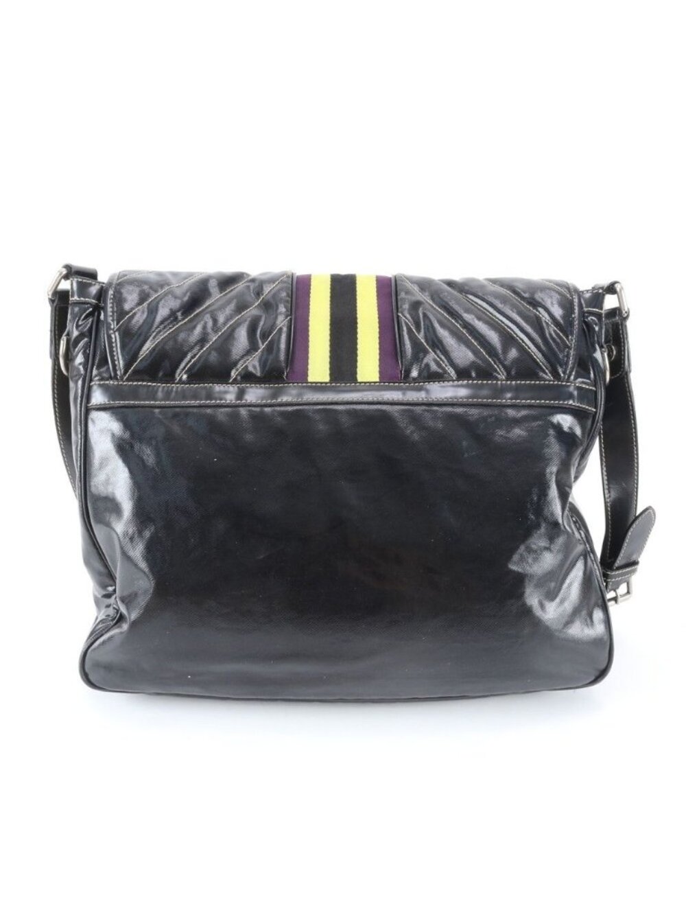 Gucci Crest Emblem Quilted Shoulder Bag Crossbody Messenger Business Black - Picture 3 of 11